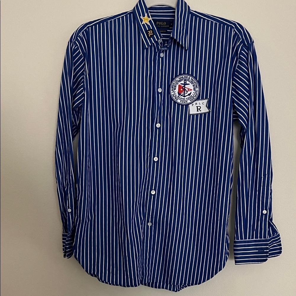 Ralph Lauren Navy Striped Oversized Shirt